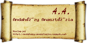 Andaházy Anasztázia névjegykártya